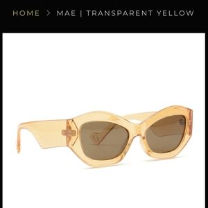 NWOT RYAN SIMKHAI MAE SUNGLASSES IN TRANSPARENT YELLOW